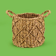 Panalı Küçük Boy Dekoratif Sepet - Kahverengi