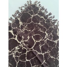 Fureya Püsküllü Mermer Desen Tülbent Yazma