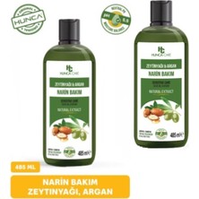 Hunca Zeytinyağı & Argan Özlü Şampuan, Saç Dökülmesine Karşı Yardımcı 485 ml 2 Li Set