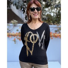 Denizege Butik Italyan Love Kazak Siyah