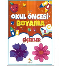 Okul Öncesi Çiçekler Boyama Kitabı, Eğitici Aktivite Seti, 3-6 Yaş Arası