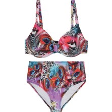 Ola Chicas Kaplı Balenli Yüksek Bel Formda Ayarlanabilir Askılı Bikini Takımı