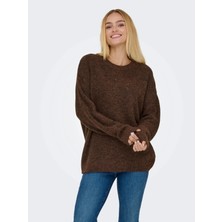 Only 15361348 0 Yaka Kadin Triko - Kahverengi