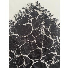 Fureya Püsküllü Mermer Desen Tülbent Yazma