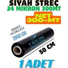 Tekin Ambalaj 24 Mikron Siyah Streç Film 2860 gr – Endüstriyel Palet Streçi – Ağır Tip – Toptan - 1 Adet