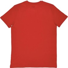 Organickid Basic Erkek Flamlı Kırmızı Kısa Kol T-Shirt