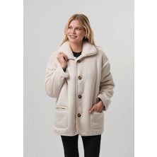 Pique JEAN KADIN MONT Peluş Astarlı Kadın Oversize Süet Mont