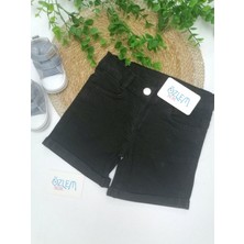 Genel Siyah Denim Bebek Şort Siyah - 24 Ay
