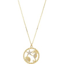 Koçak 14 Ayar Taşlı Tasarım Summer Altın Kolye