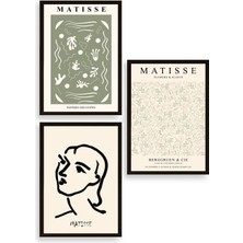 Sinems World Matisse Üçlü Ahşap Çerçeveli Tablo