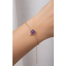 Çekirdek Jewelry 925 Ayar Altın Mortaşli Yonca Bileklik