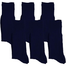Single Sword Jandarma Asayiş Lacivert Çorap - 4 Mevsim Çizgili Dikişsiz Çorap 6'lı