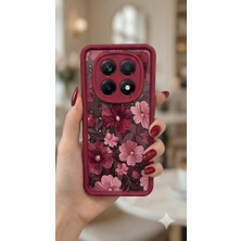MobaxAksesuar Xiaomi Redmi Note 14 Pro 5g Kılıf Kamera Çıkıntılı Renkli Çiçek Kabartmalı Silikon Kapak Bs1