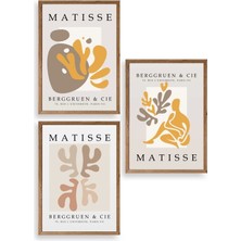 Sinems World Matisse Üçlü Ahşap Çerçeveli Tablo