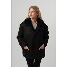 Pique JEAN KADIN MONT Peluş Astarlı Kadın Oversize Süet Mont