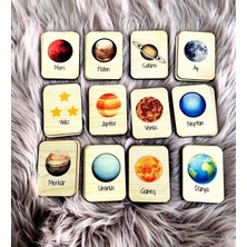 Sinems World Gezegenler Hafıza Eşleştirme Oyunu Ahşap Eğitici Puzzle Oyuncak