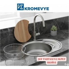 EC-158-D Paslanmaz Çelik Mutfak Evyesi - 45X57 Desenli