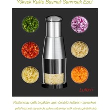 Lufern Basmalı Sarımsak Ezici Pratik Kolay Temizlenir Mutfak Küçük Baharat Ezme Parçalama Şeffaf Hazneli