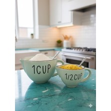 Beyler Yeşil 2'li Seramik Ölçü Seti 250 ML/500 ml