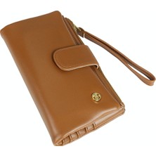 Ollbag 2024 Suni Deri Kadın Cüzdan / El Çantası Taba