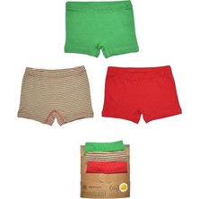Organickid Cookie Cotton Kız Çocuk Boxer Set 3'lü  Pamuklu Nefes Alabilir Kumaş Özelliği