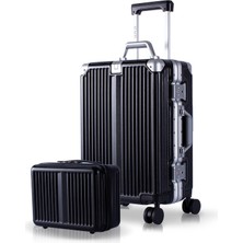 Zeplin Joya Pc Policarbon 2'li Valiz Seti (Kabin ve Makyaj) Siyah