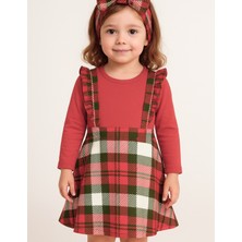 Organickid Plaid Kız Çocuk Ekose Elbise