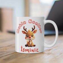 Tişört Kodu Kişiye Özel Sevimli Ren Geyiği Yeni Yıl Kupa