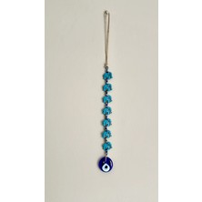 Rakun Home Yedili Fil Figürlü Cam Nazar Boncuğu | Jüt Ipli Duvar Süsü