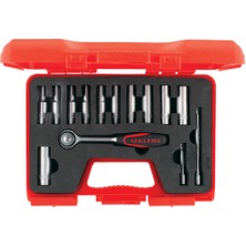 İzeltaş 1/4" Altı Köşe Derin Lokma Takımı (14 Parça, Metrik) | Cırcır Kollu Profesyonel Set