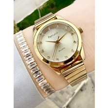 Ferrucci Gold Renk Çelik Kordon Kadın Kol Saati ve Bileklik