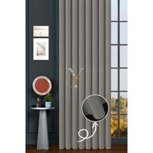 Yunilla Ipek Kadife Fon Perde V-08 Açık Vizon