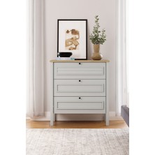 Sarmobi Taiga 3 Çekmeceli Şifonyer , Çamaşırlık Yatak Odası Bebek Odası Gri