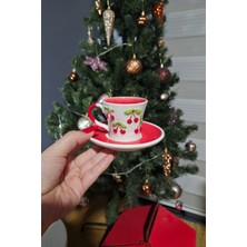 Iles 2'li Kiraz Desenli Kahve Fincan Takımı Yılbaşı, Hediye, Anneye Hediye, Özel Günler