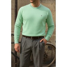 Comstar Erkek Bisiklet Yaka Slim Fit Mint Kazak