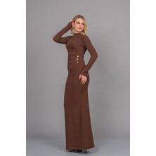 MissVina Camelia Taşlı Uzun Elbise 50354