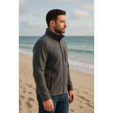 Luxic Core Erkek Dik Yaka Fermuarlı Polar Ceket – Günlük Kullanıma Uygun, Sıcak Tutan, Cepli Polar Mont