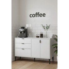 Sarmobi Harmony Maxi Modern 2 Çekmeceli 3 Kapaklı Suntalam Kahve Köşesi 128 cm Genişlik