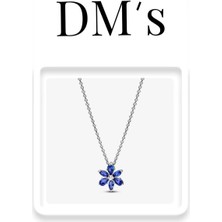 DMs Silver Herbaryum Mavi Taşlı Gümüş Kolye
