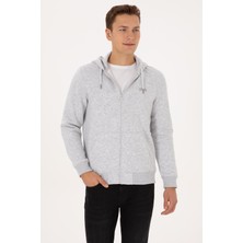 U.S. Polo Assn. Erkek Regular Fit Açık Gri Şardonlu Örme Hırka 50313755-VR001