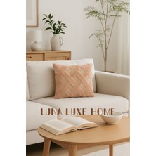 Luna Luxe Home Özel Tasarım Baklava Desen Dekoratif Peluş Kırlent Kılıfı