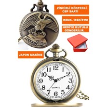  kabartma logolu eskitme renk zincirli köstekli cep saati kos-ekr6