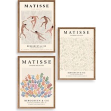Sinems World Matisse Üçlü Ahşap Çerçeveli Tablo