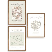 Sinems World Matisse Üçlü Ahşap Çerçeveli Tablo