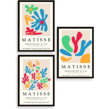 Sinems World Matisse Üçlü Ahşap Çerçeveli Tablo