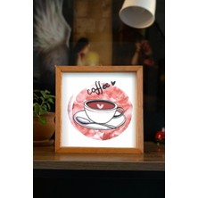 Sinems World Kahve Köşesi Fincan Ahşap Çerçeve