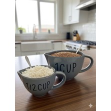 Beyler 2'li Seramik Ölçü Bardağı Seti Antrasit 250 ML/500 ml