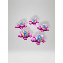 Mundy Pembe Mini Kaplumbağa Magnet – 5’li Set | El Yapımı Hamur Magnet | 2,5 cm (KOD:1059/3)