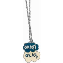 Okay & Okay Yazılı Çift Bulut Figürlü Çelik Kolye