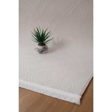 Valery Home Bukle Kabartmalı Rölyef Kaymaz Tabanlı Yıkanabilir Salon,mutfak,koridor Bej Rayne Yolluk